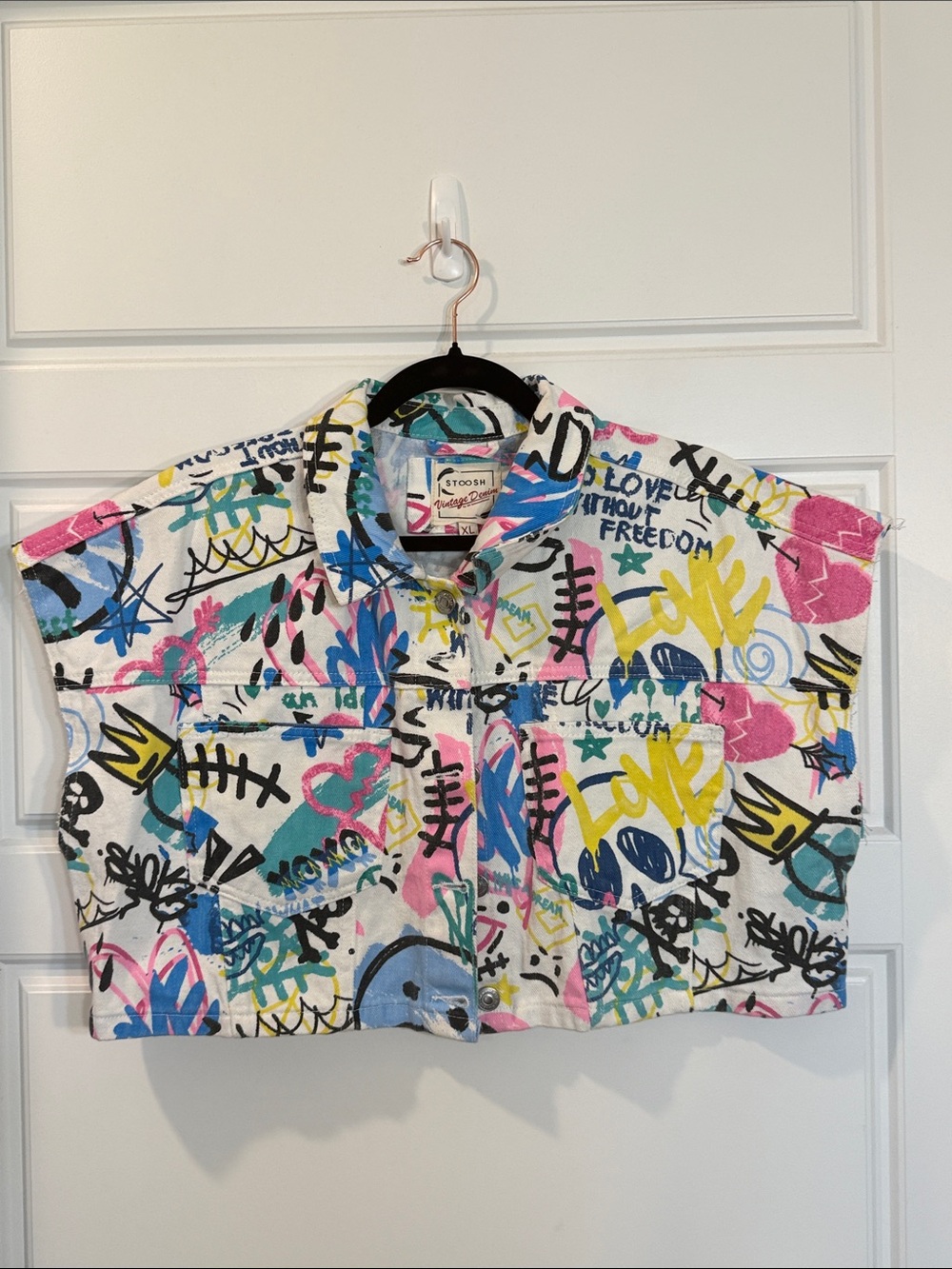 Stoosh vintage denim cropped jacket XL